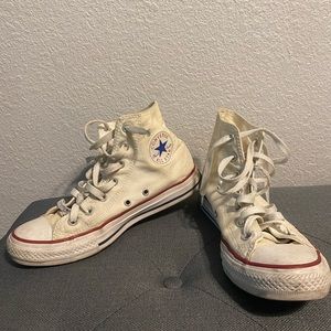 Well Loved White High Top Converse